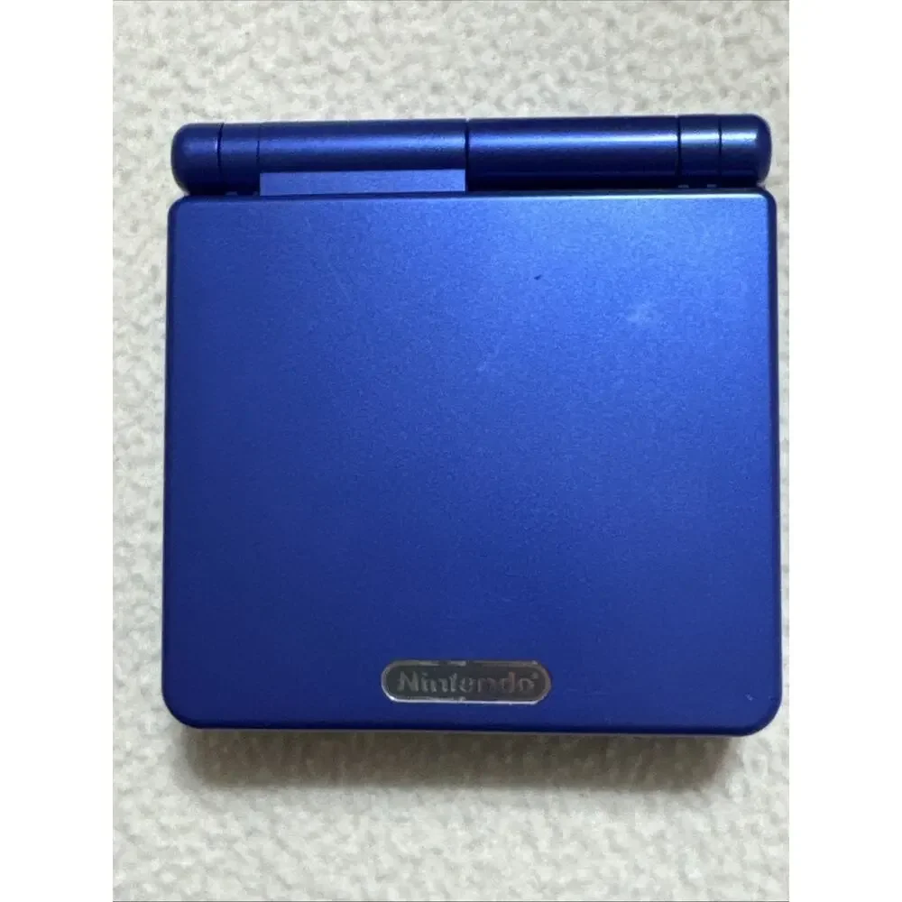 Nintendo Game Boy Advance SP Blue AGS-001 + Charger + Case + 4 Games WORKS GREAT